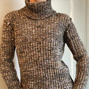 Free People mixed black ribbed turtleneck sweater